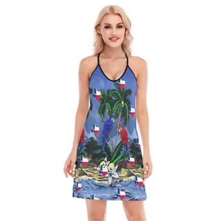 Tropical Parrots Texas Hawaiian Dress For Women