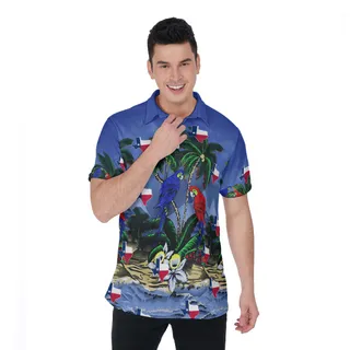 Tropical Parrots Texas Hawaiian Polo Shirt