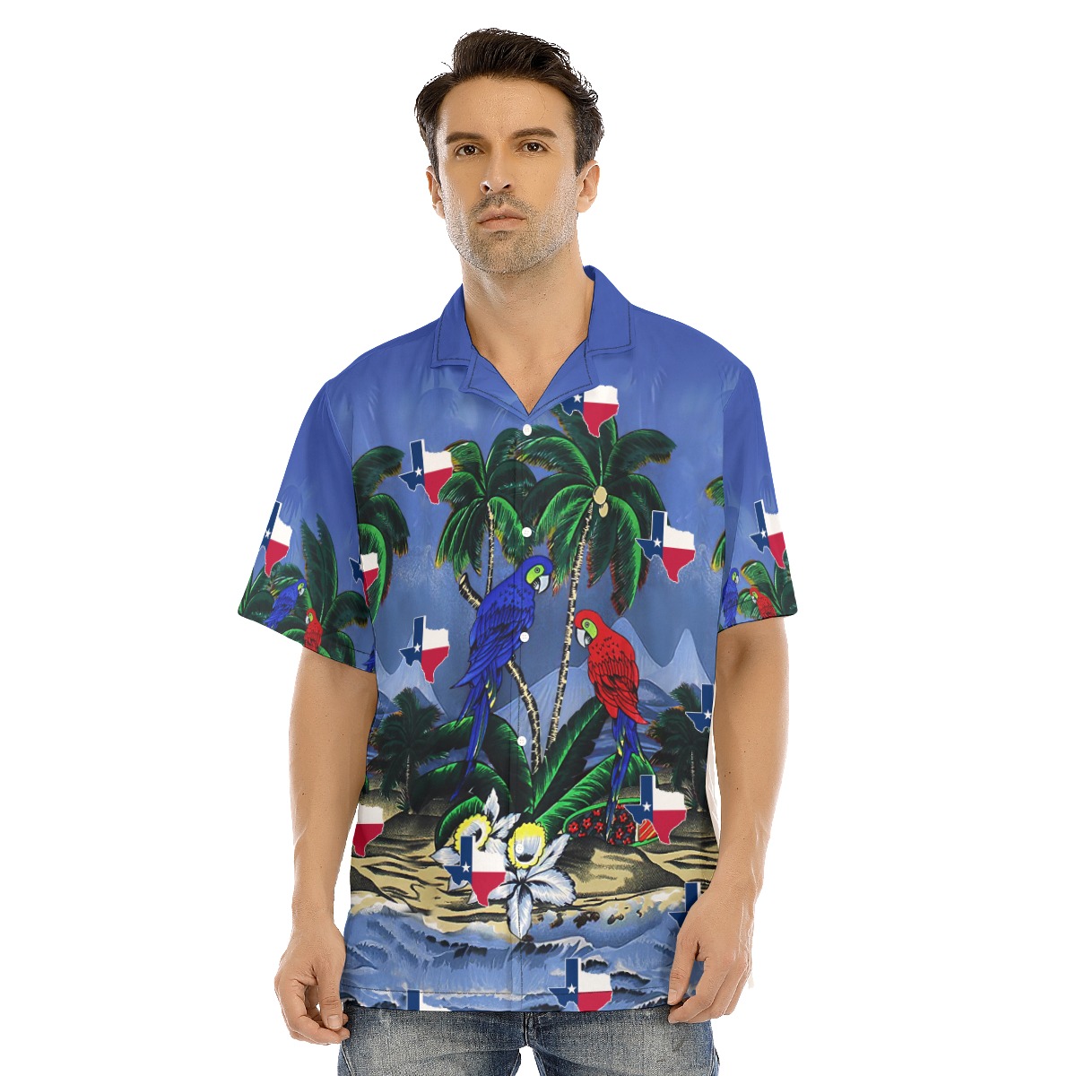 Texas Parrots Funky Hawaiian Shirt - variant image 1