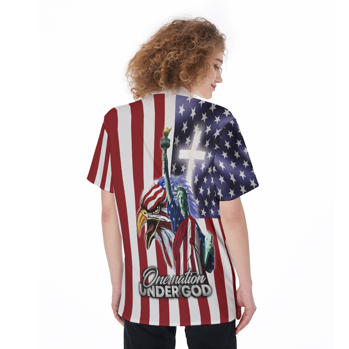 Proud American Freedom Hawaiian Button Up Shirt