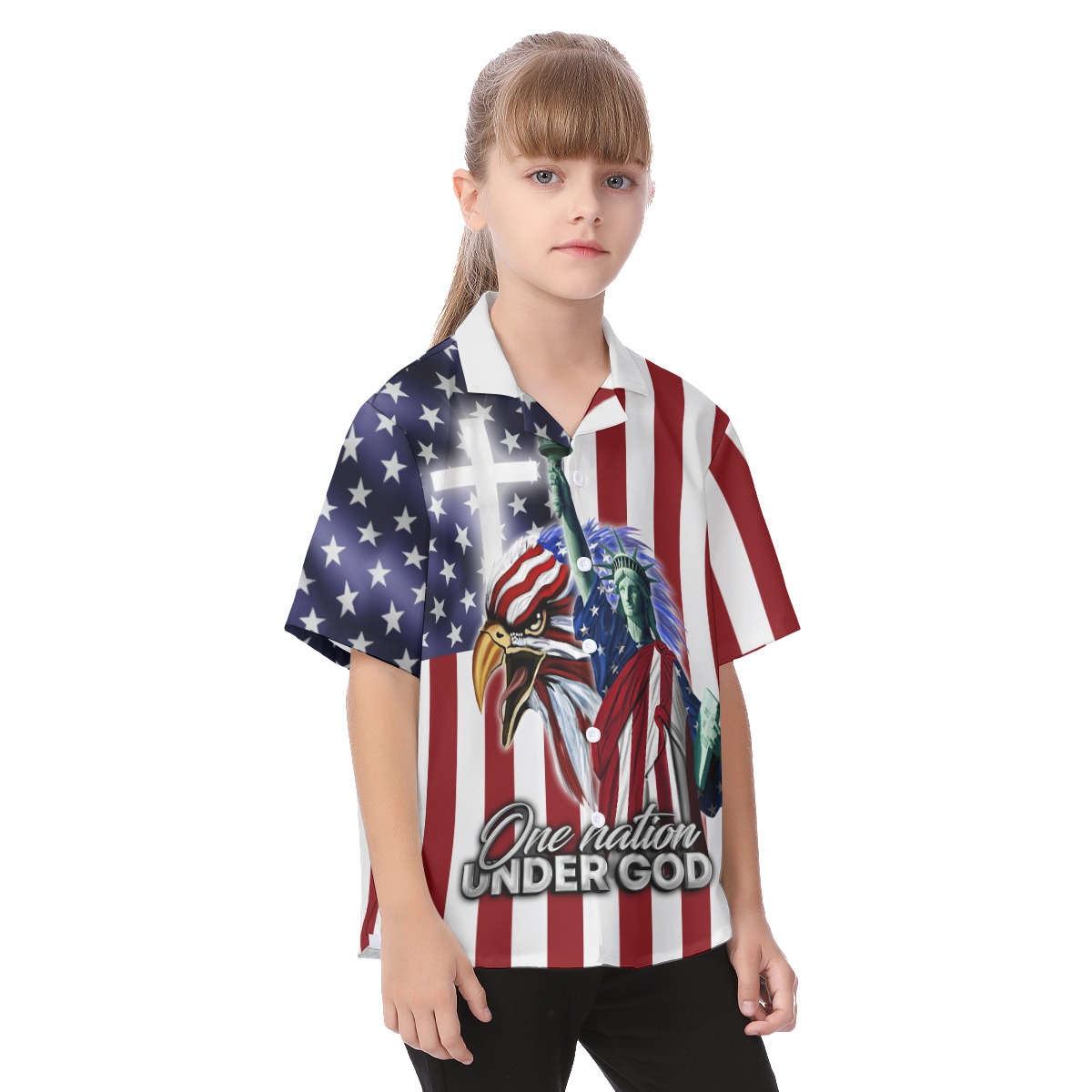 Freedom American Eagle Hawaiian Shirt For Kids