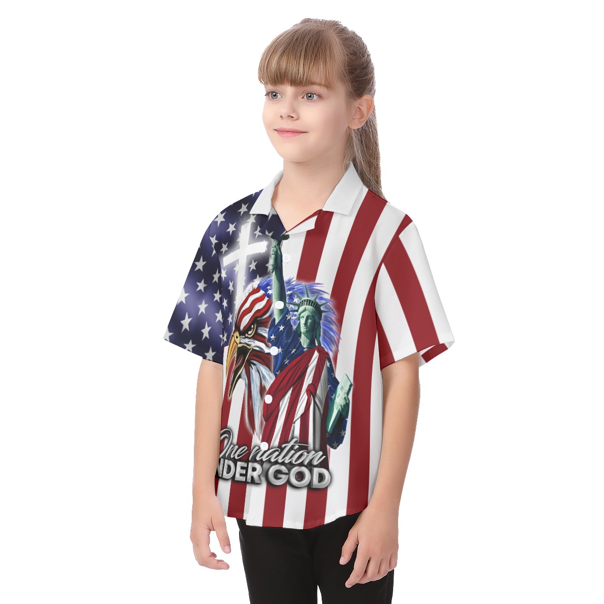 Freedom American Eagle Hawaiian Shirt For Kids