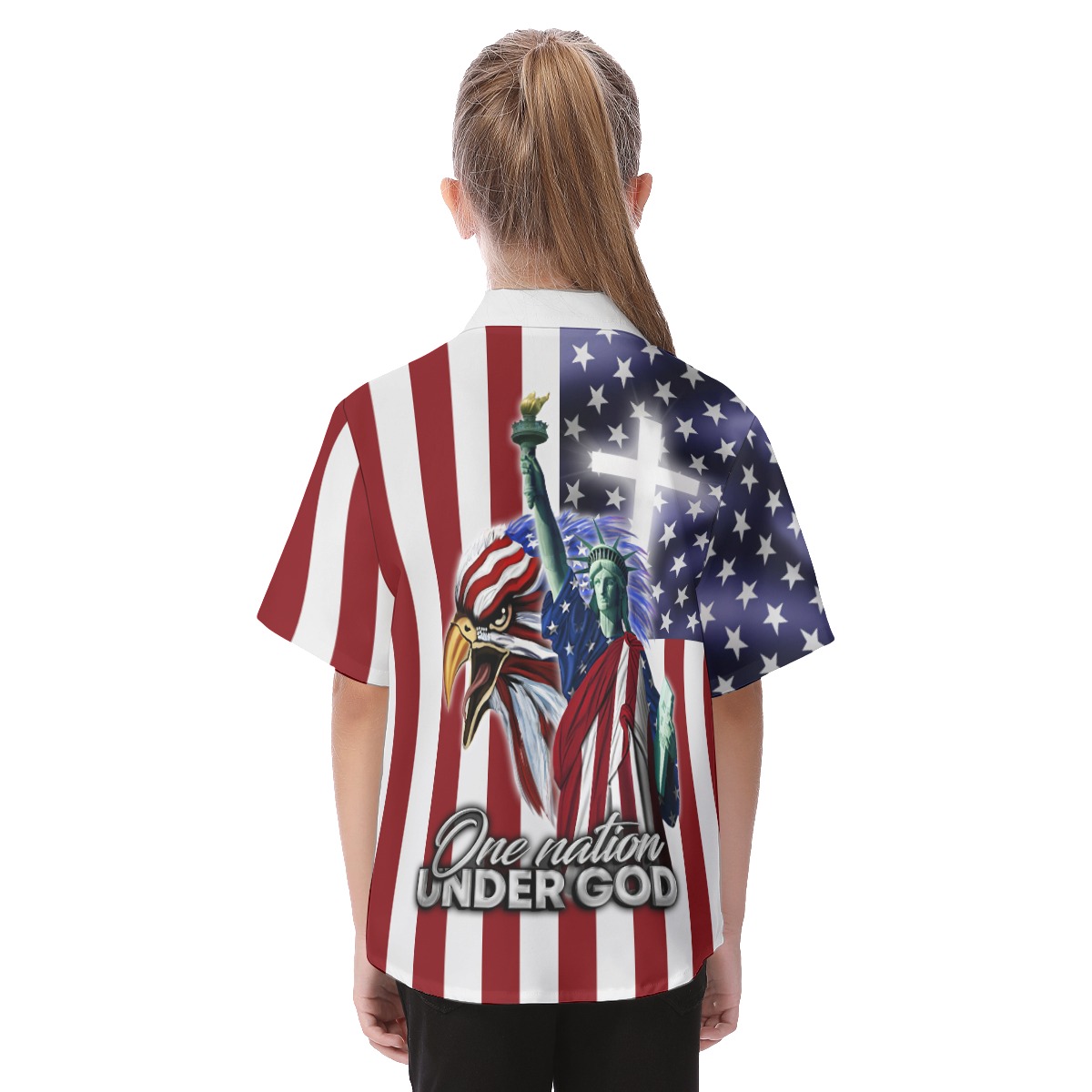 Freedom American Eagle Hawaiian Shirt For Kids