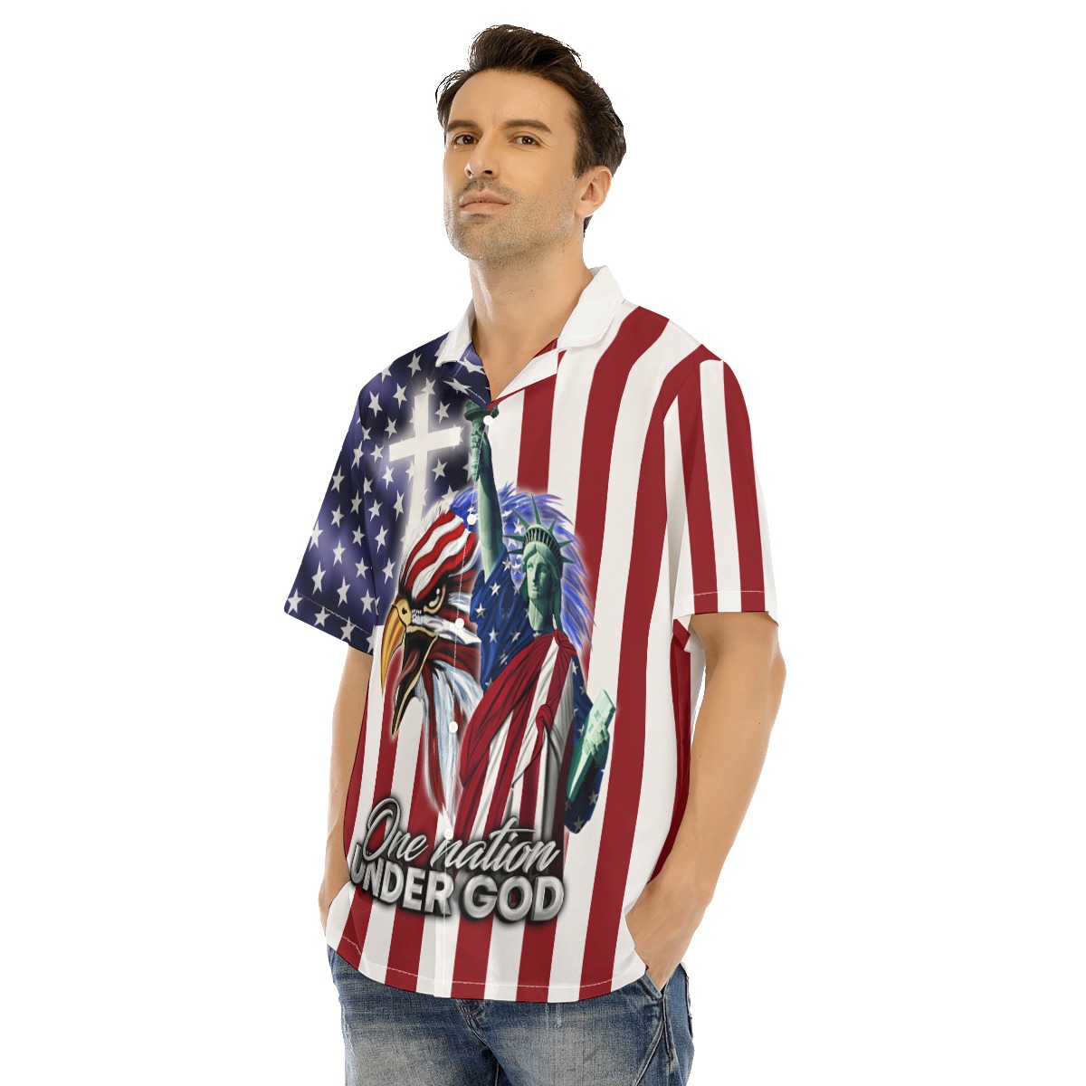 God American Flag Hawaiian Shirt