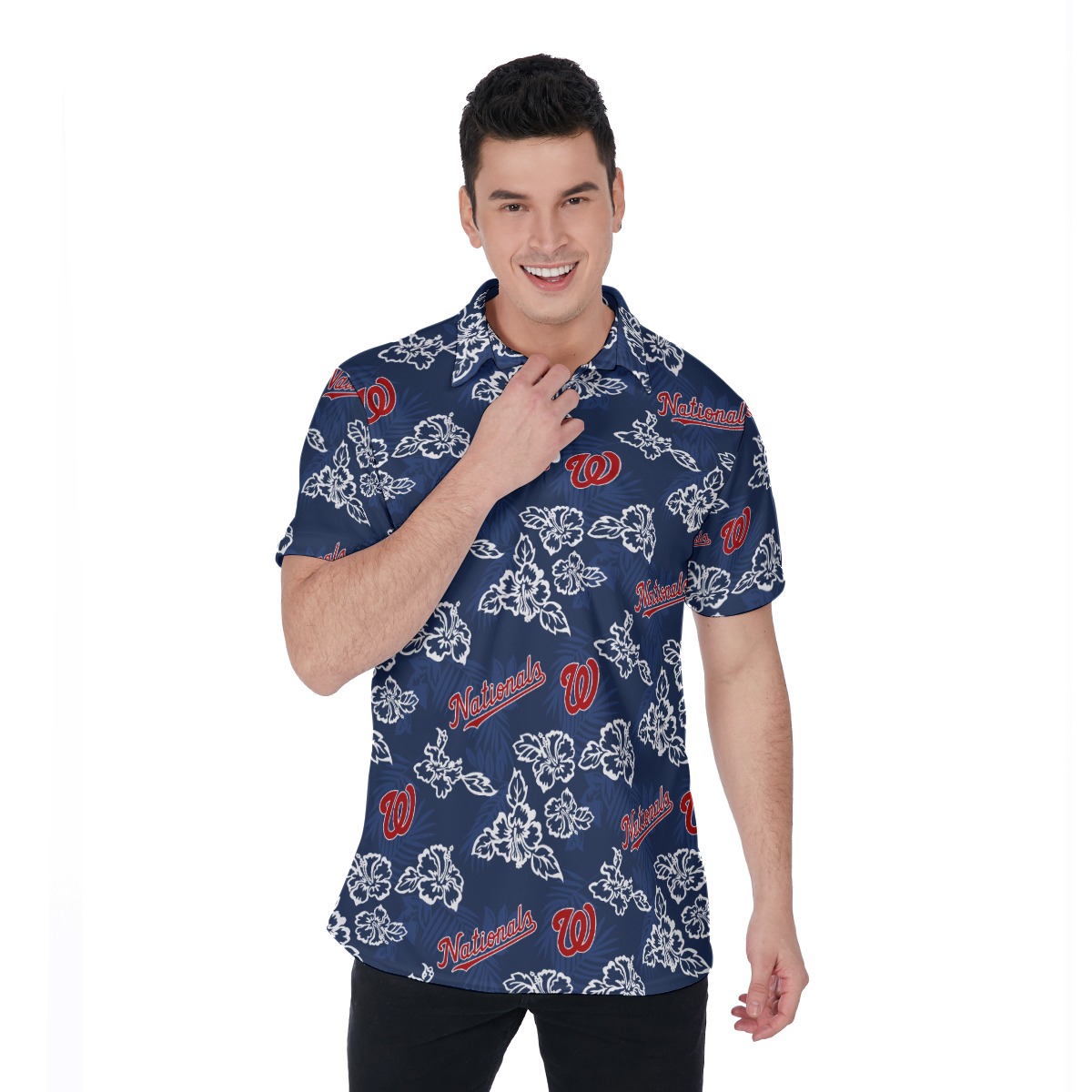 Washington Nationals Hawaiian Polo Shirt For Men
