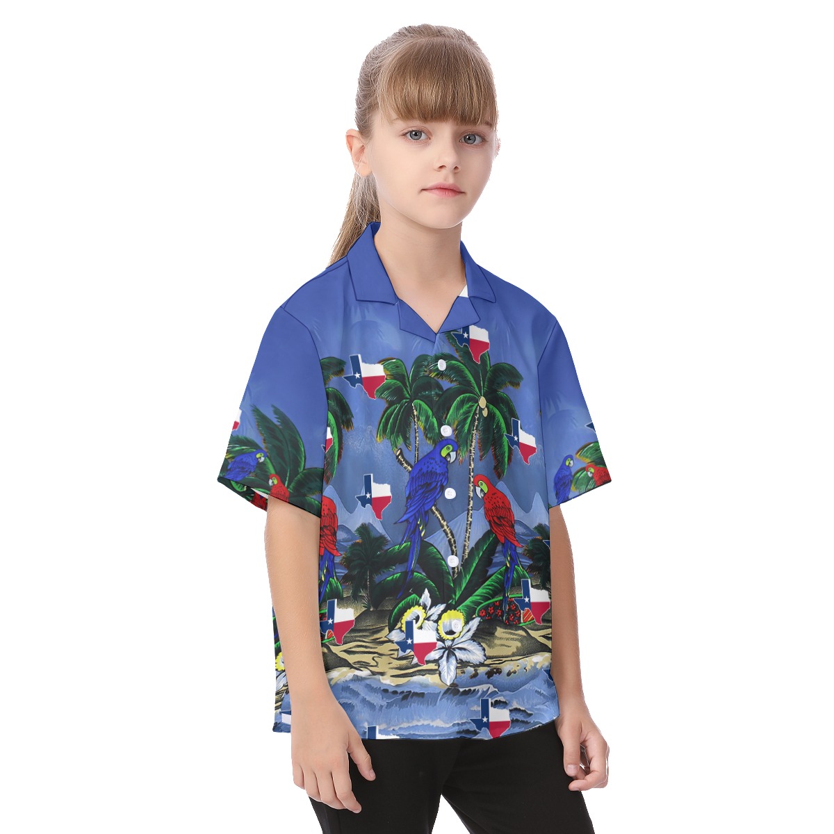 Texas Parrots Funky Tropical Shirt For Kids