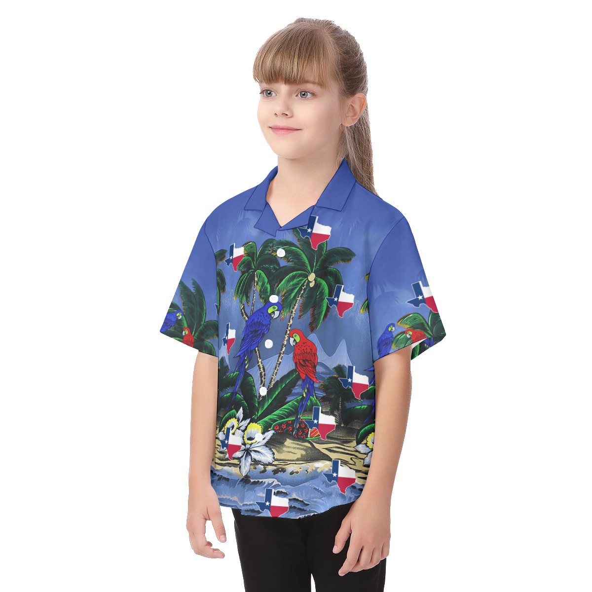 Texas Parrots Funky Tropical Shirt For Kids