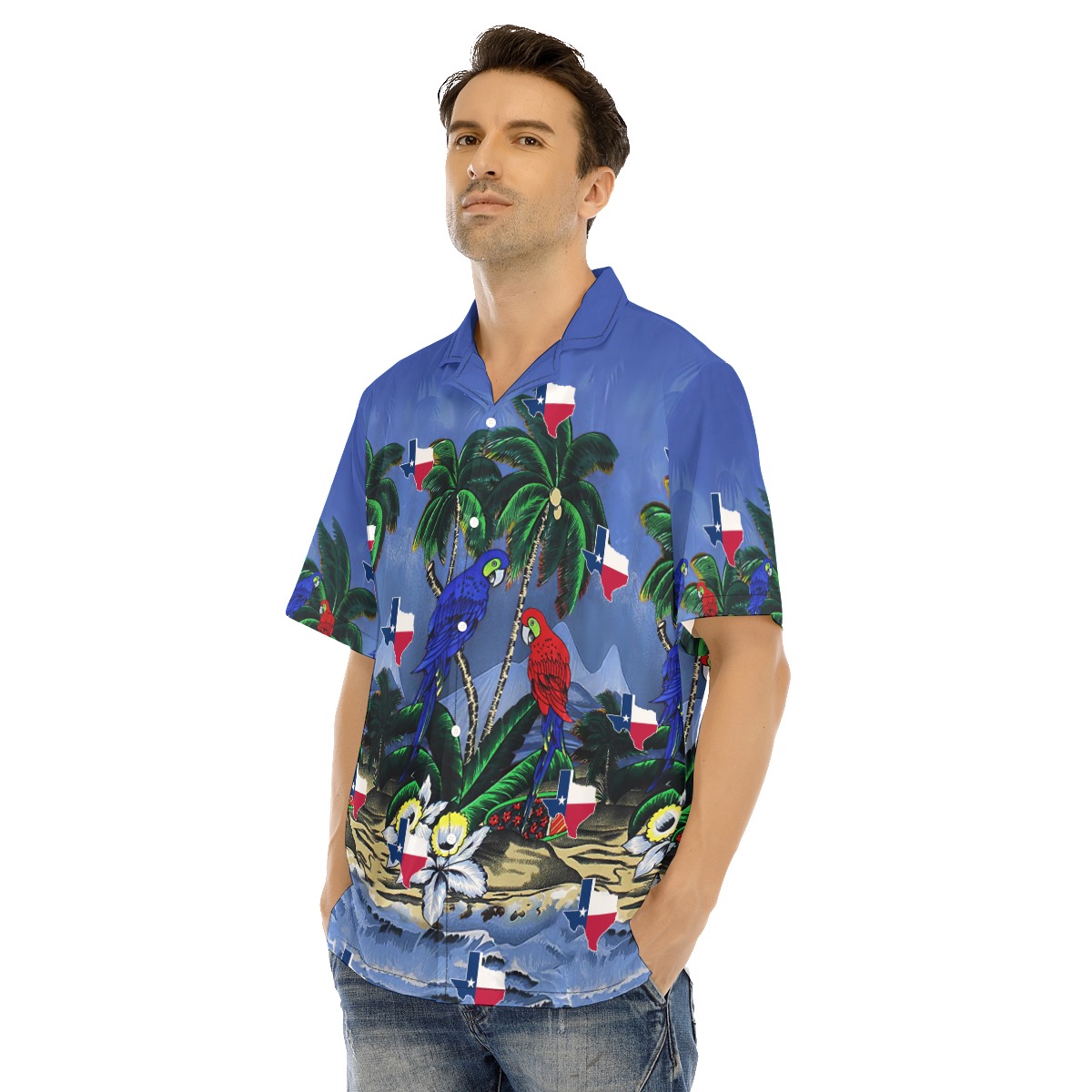 Texas Parrots Funky Hawaiian Shirt