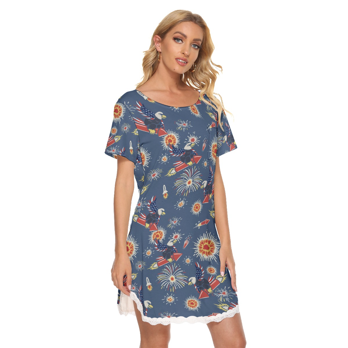 Happy Independent Day Hawaiian Lace Dress