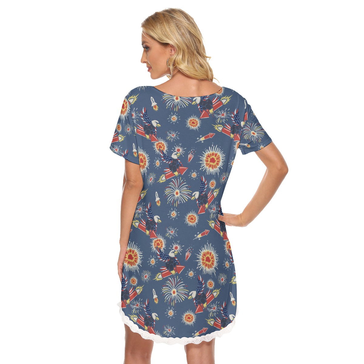 Happy Independent Day Hawaiian Lace Dress