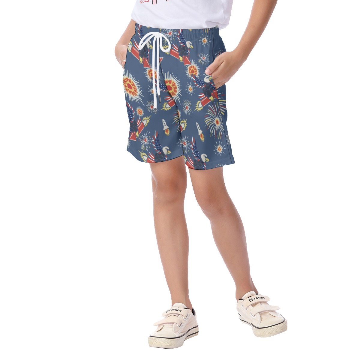 Happy Independent Day Hawaiian Shorts For Kids
