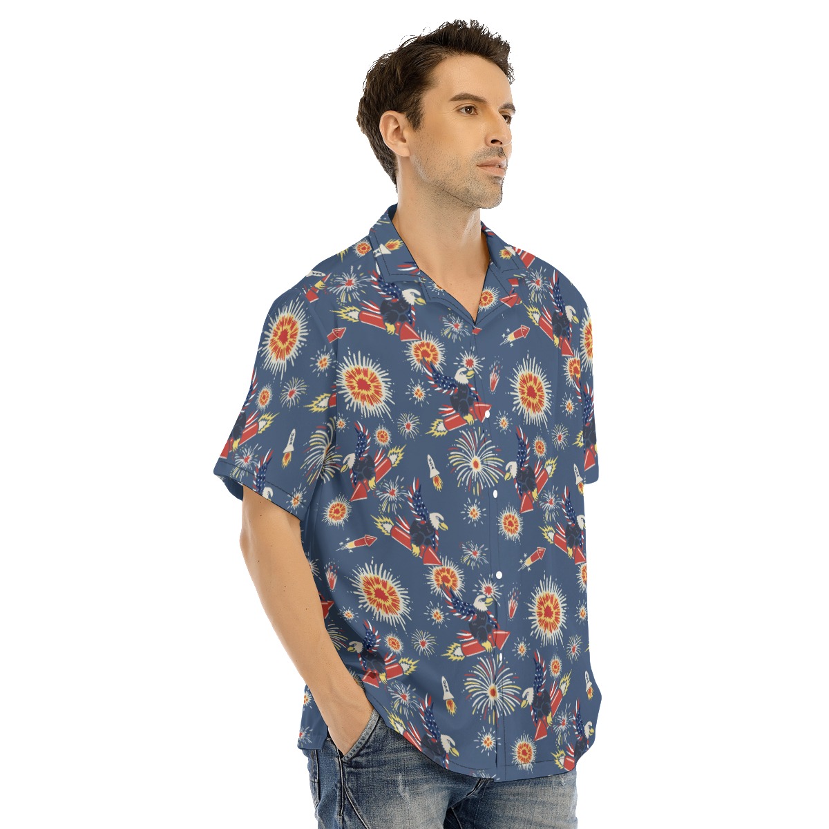 American Eagle Fireworks Hawaiian Shirt