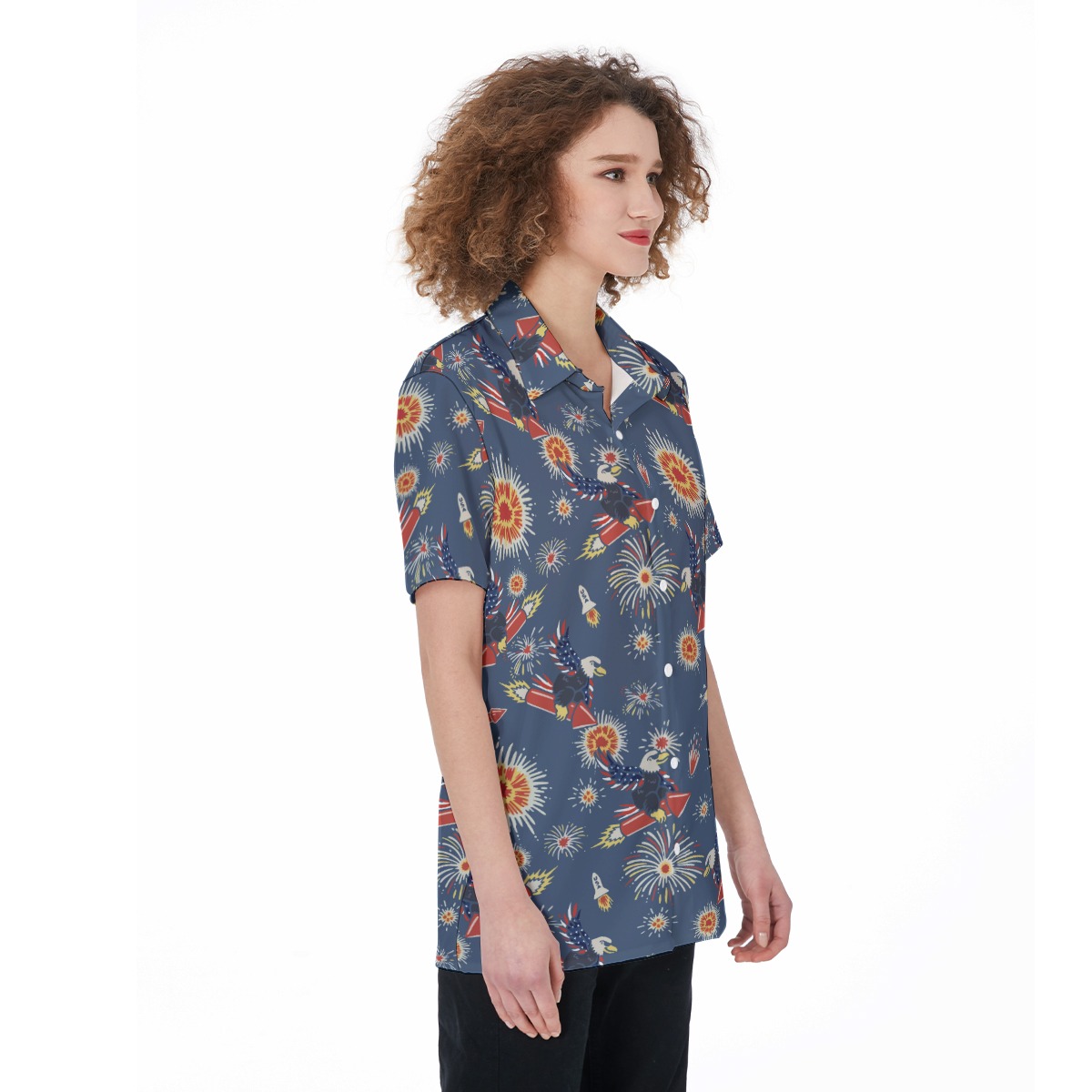 Proud America Eagle Hawaiian Shirt For Women