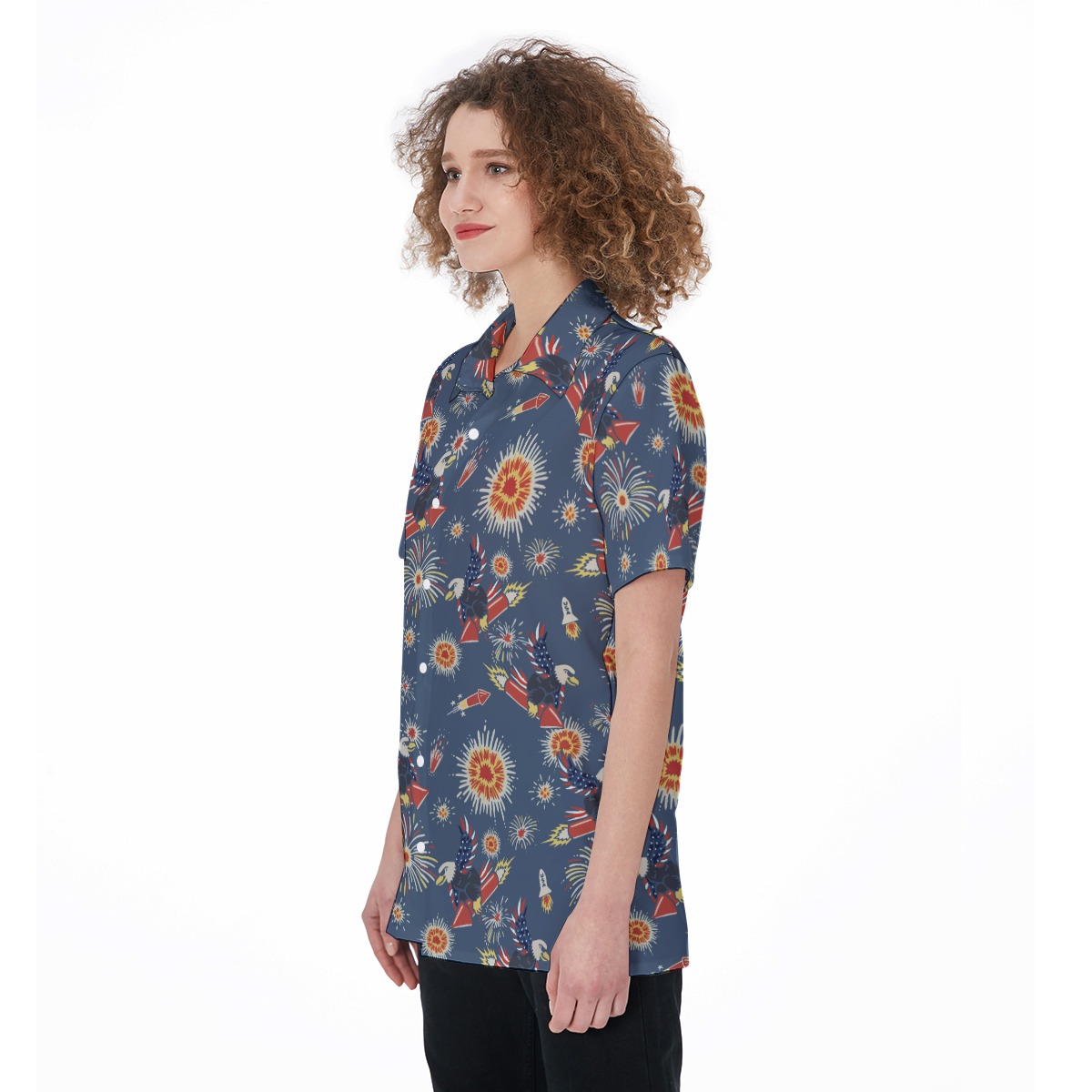 Proud America Eagle Hawaiian Shirt For Women