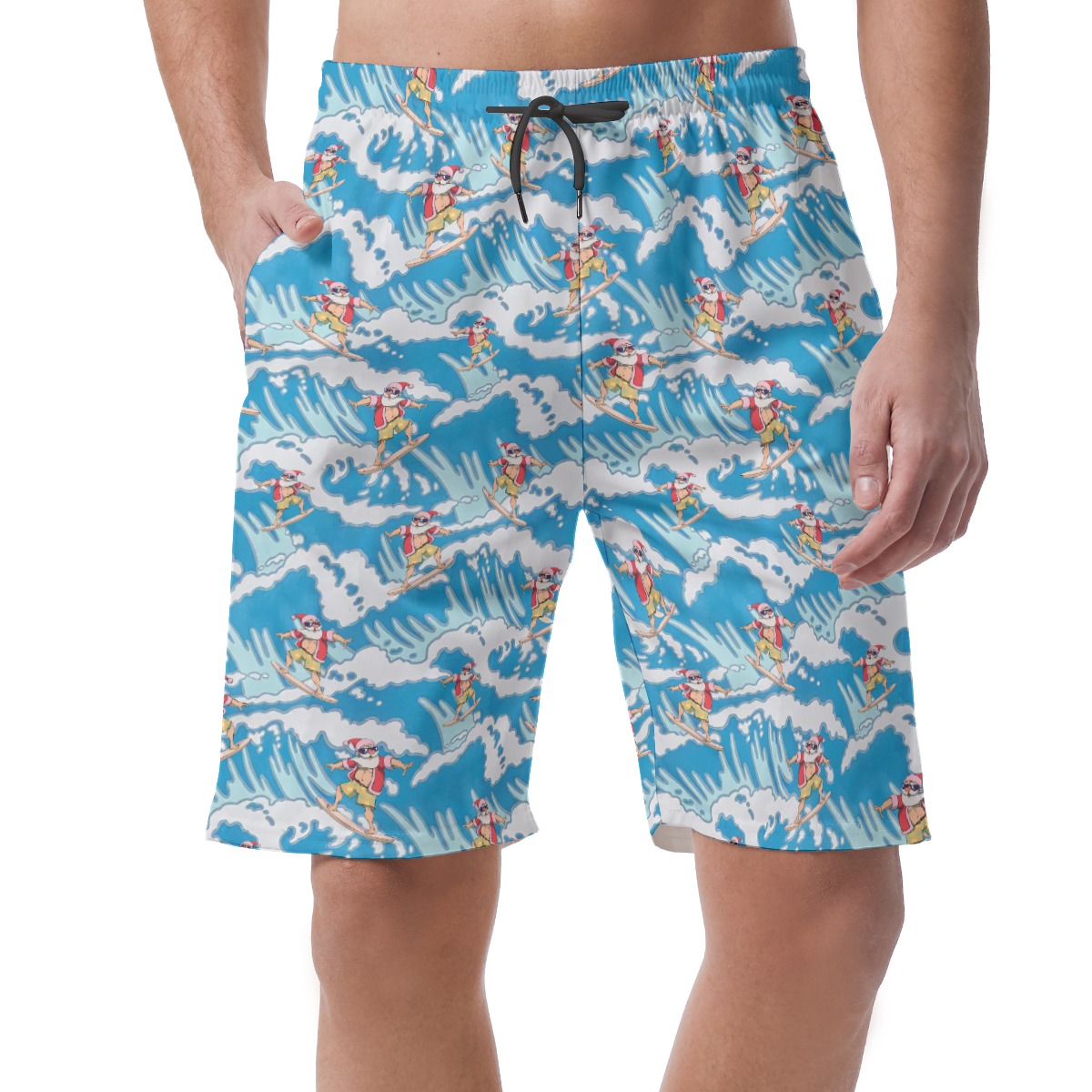 Cool Surfing Santa Beach Shorts For Men - variant image 1