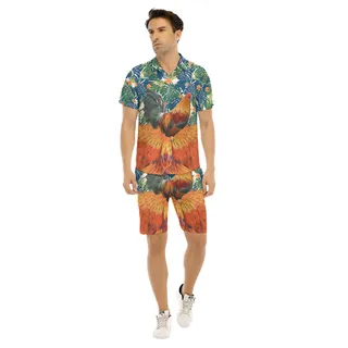 Funny Chicken Tropical Shirt And Shorts For Men