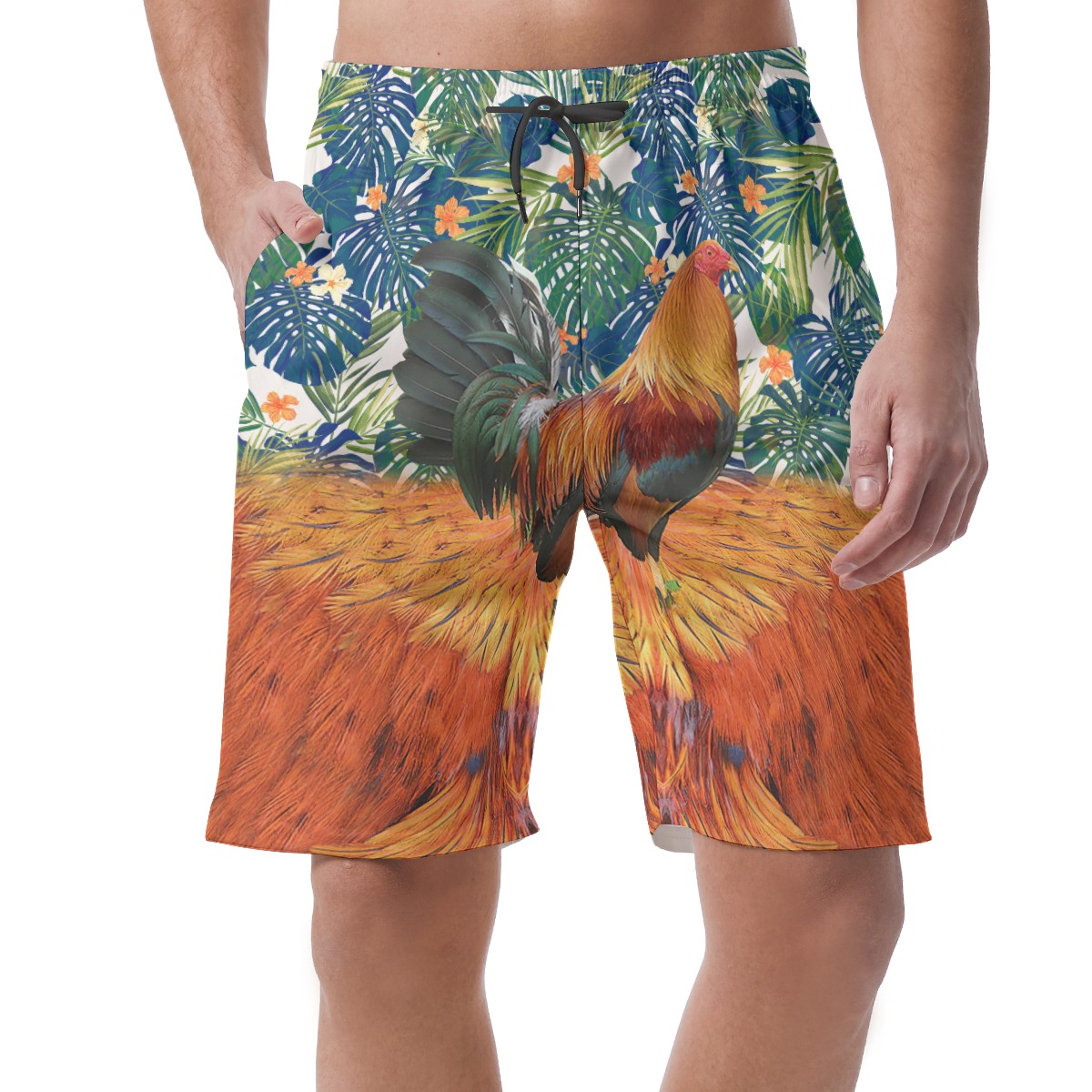 Chicken Hawaiian Beach Shorts For Men - variant image 1