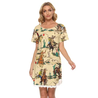 Horse Riding In The Desert Hawaiian Lace Dress