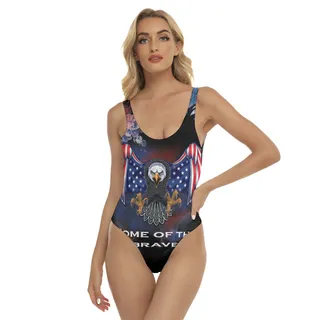 American Eagle And Flag Hawaiian Beach Swimsuit