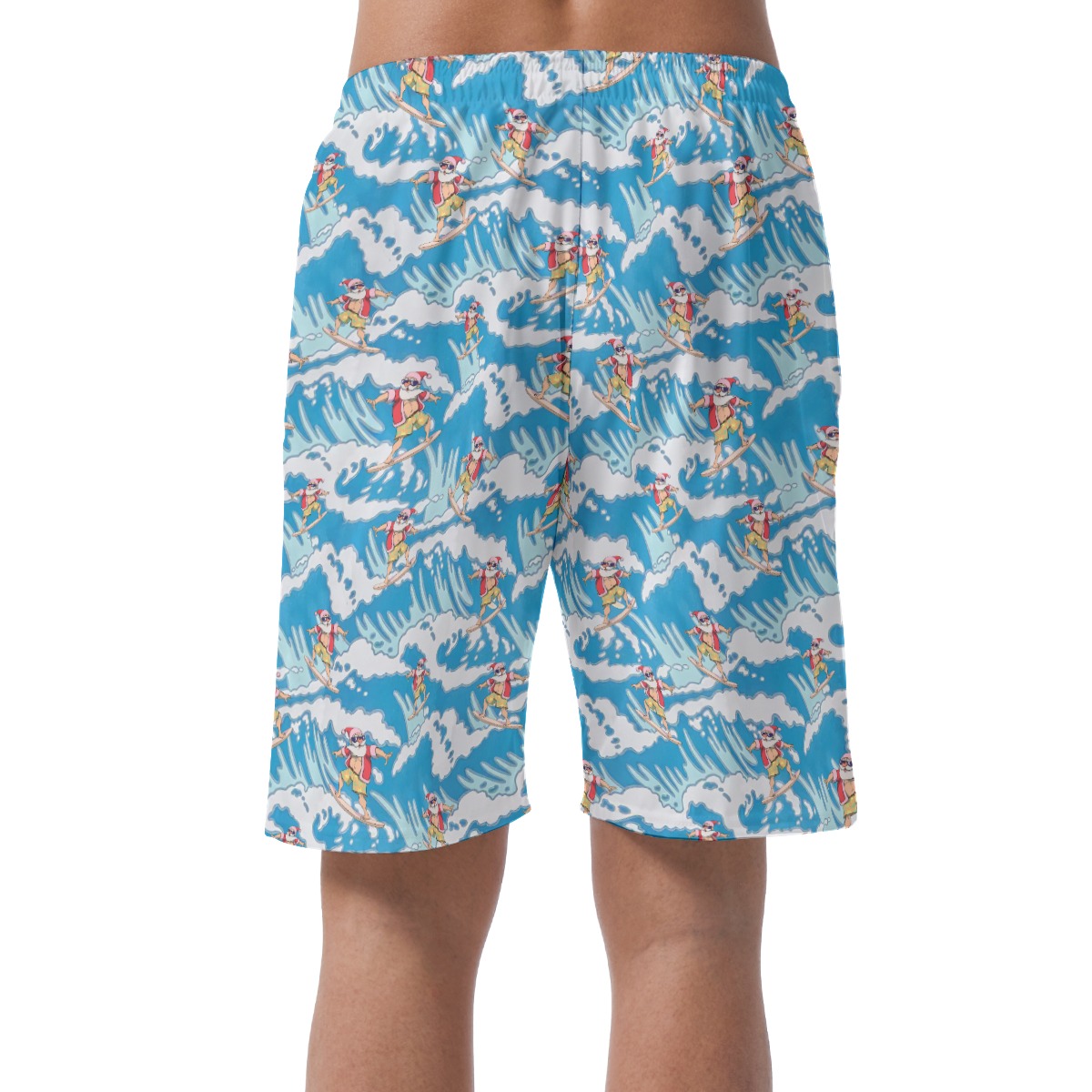 Cool Surfing Santa Beach Shorts For Men