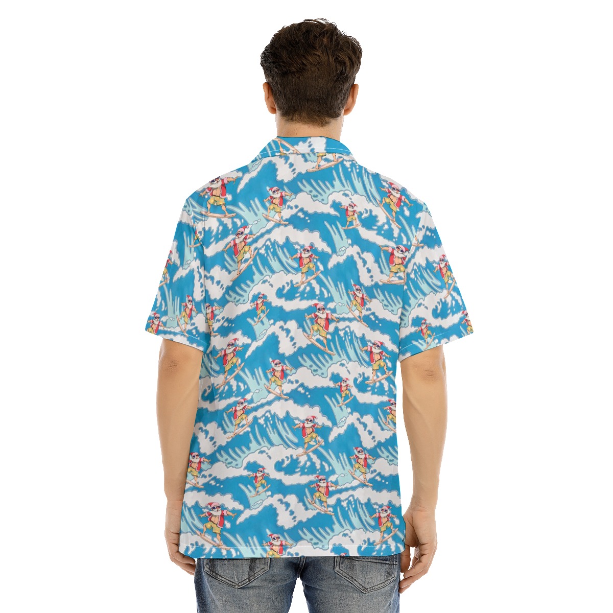 Surfing Santa Christmas Hawaiian Shirt