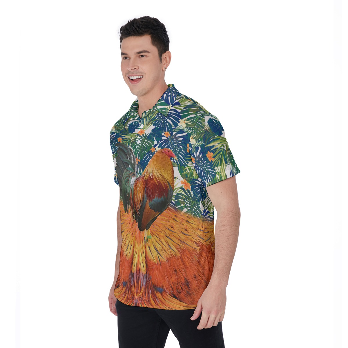 Funny Chicken Tropical Polo Shirt For Men
