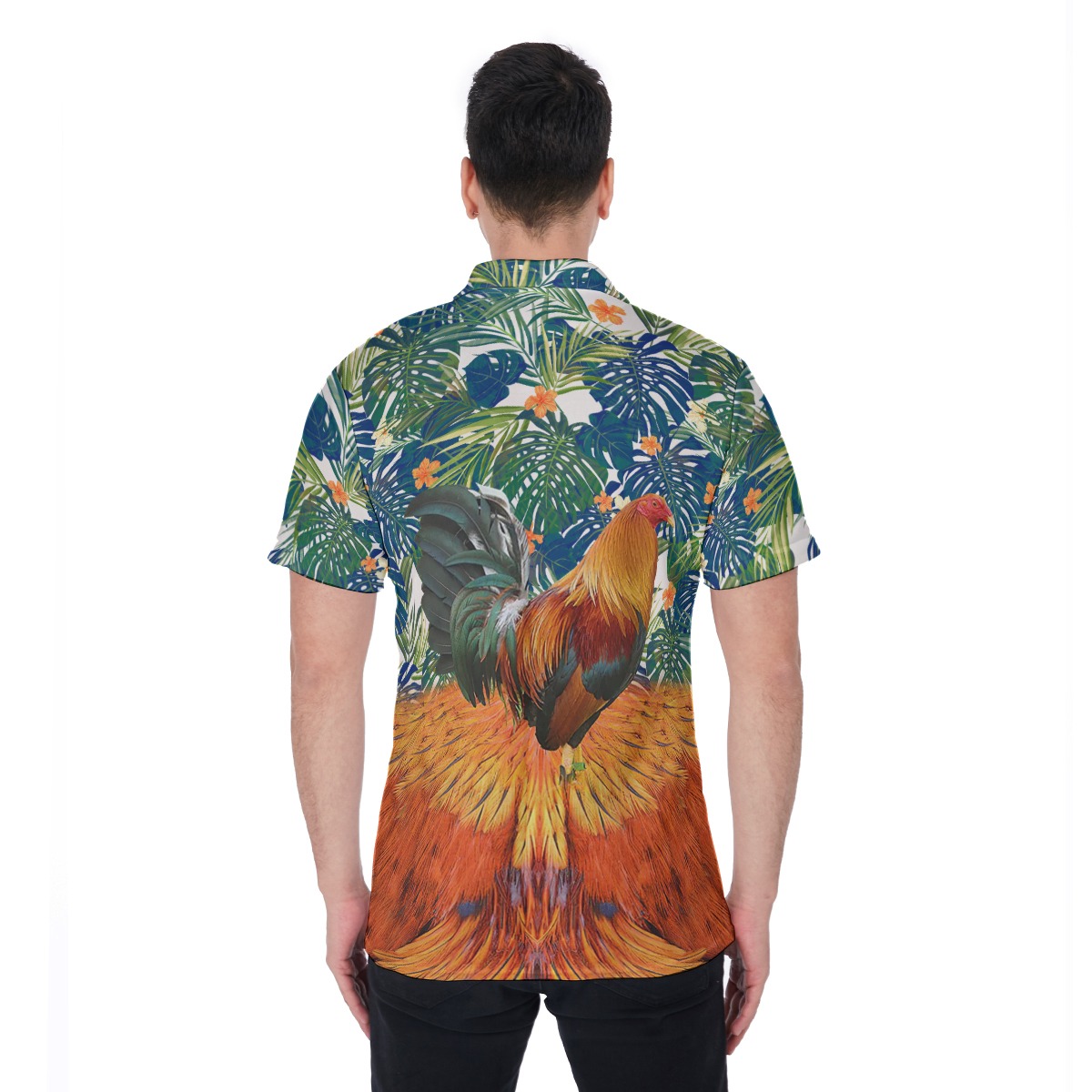 Funny Chicken Tropical Polo Shirt For Men