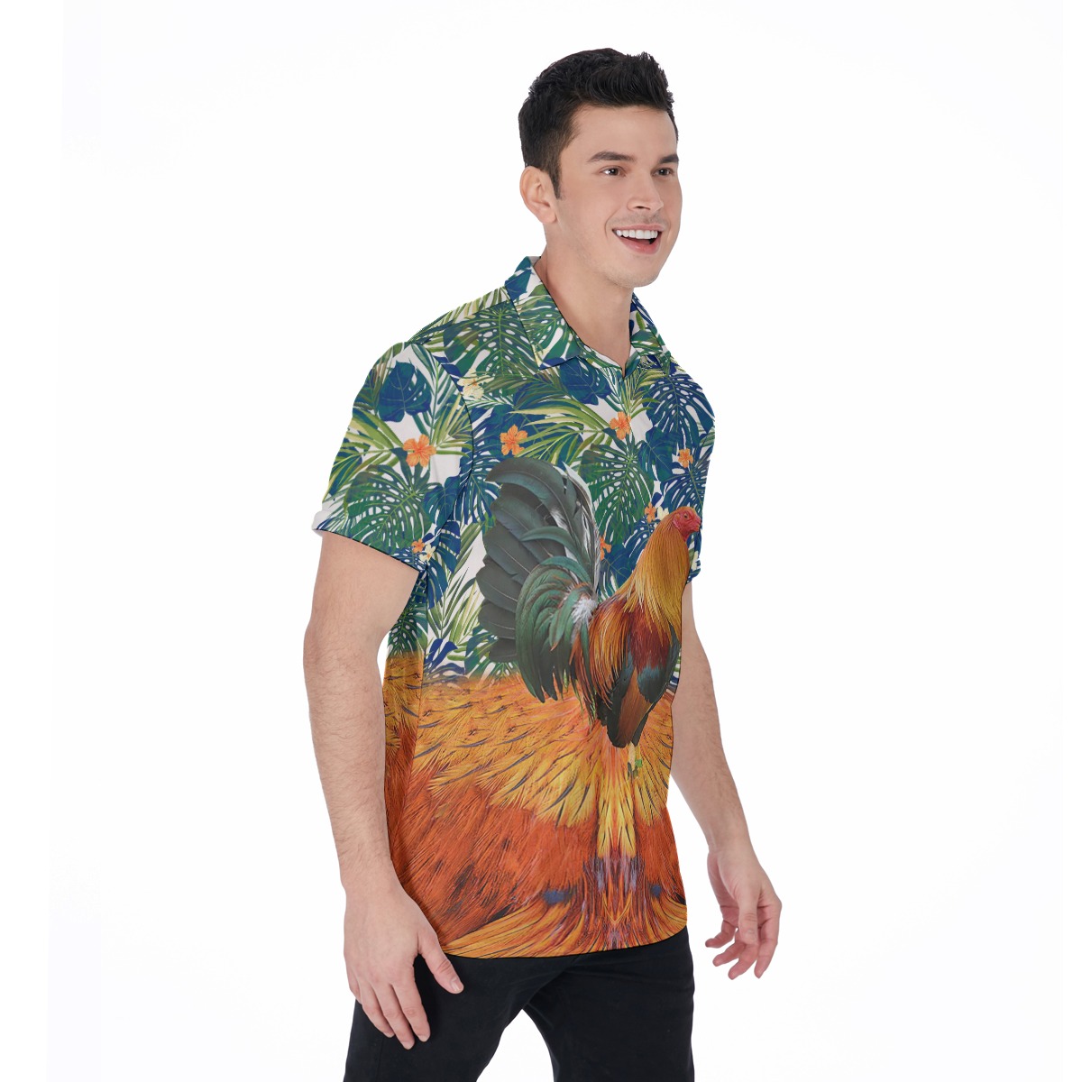 Funny Chicken Tropical Polo Shirt For Men