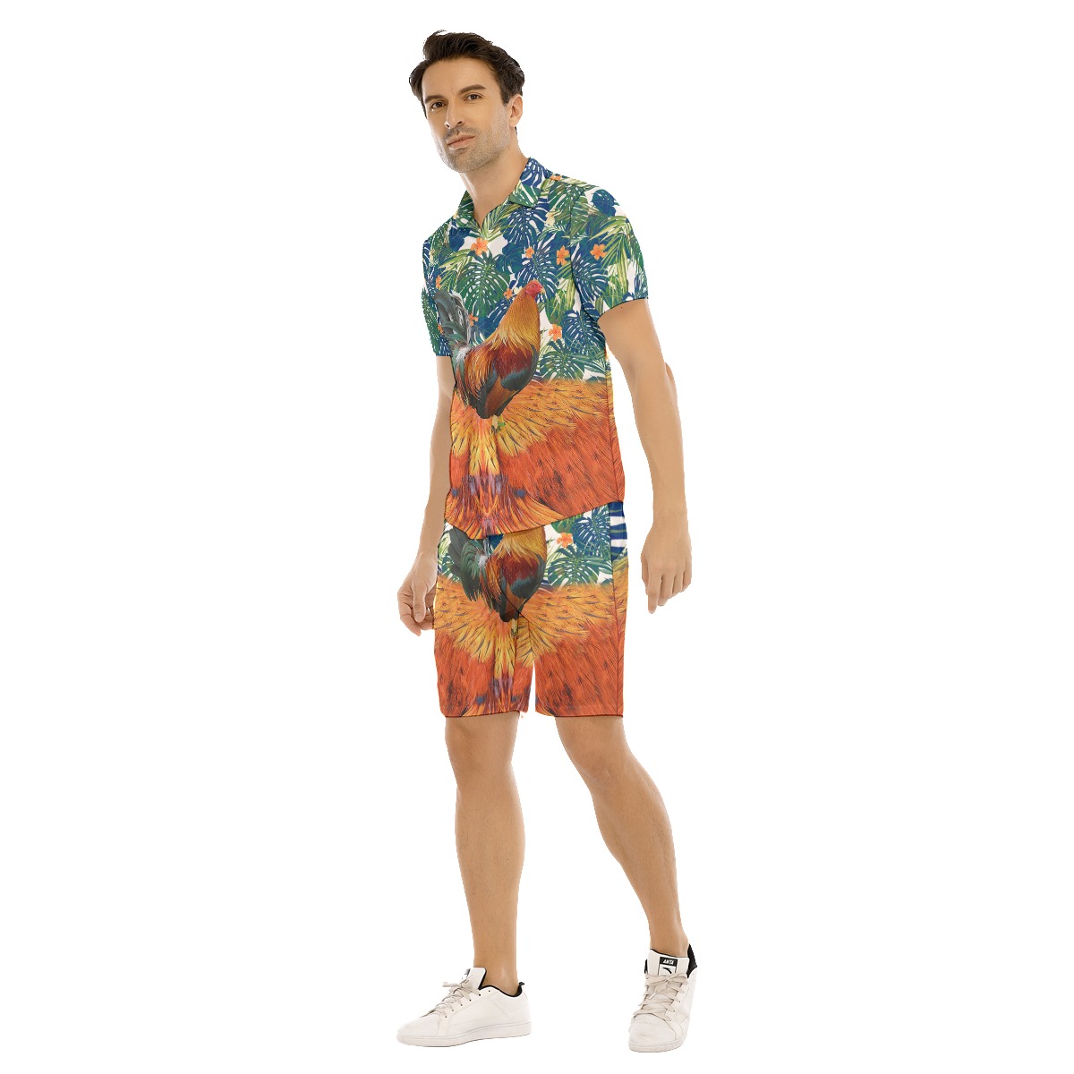 Funny Chicken Tropical Shirt And Shorts For Men