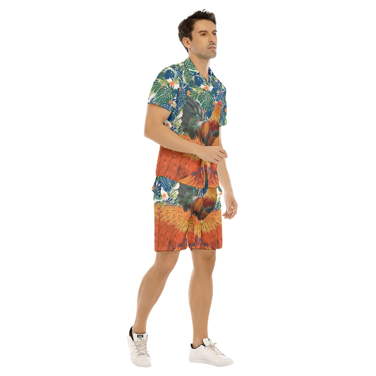 Funny Chicken Tropical Shirt And Shorts For Men