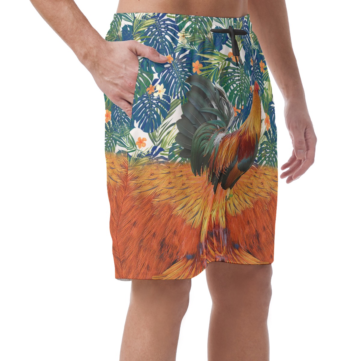 Chicken Hawaiian Beach Shorts For Men