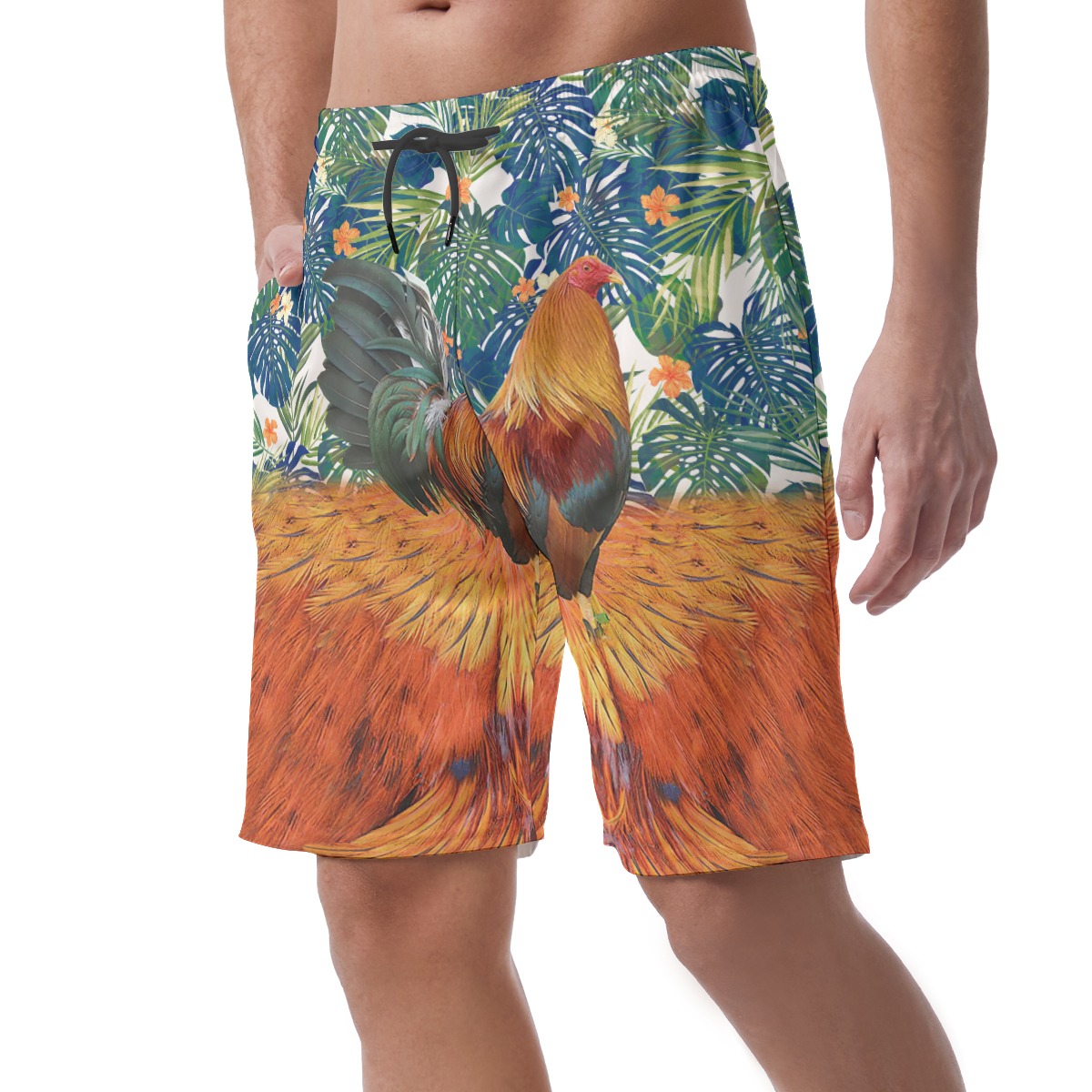 Chicken Hawaiian Beach Shorts For Men