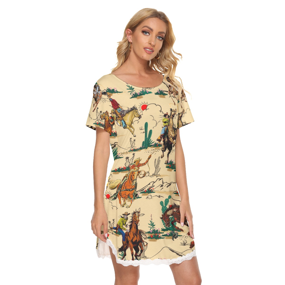 Horse Riding In The Desert Hawaiian Lace Dress