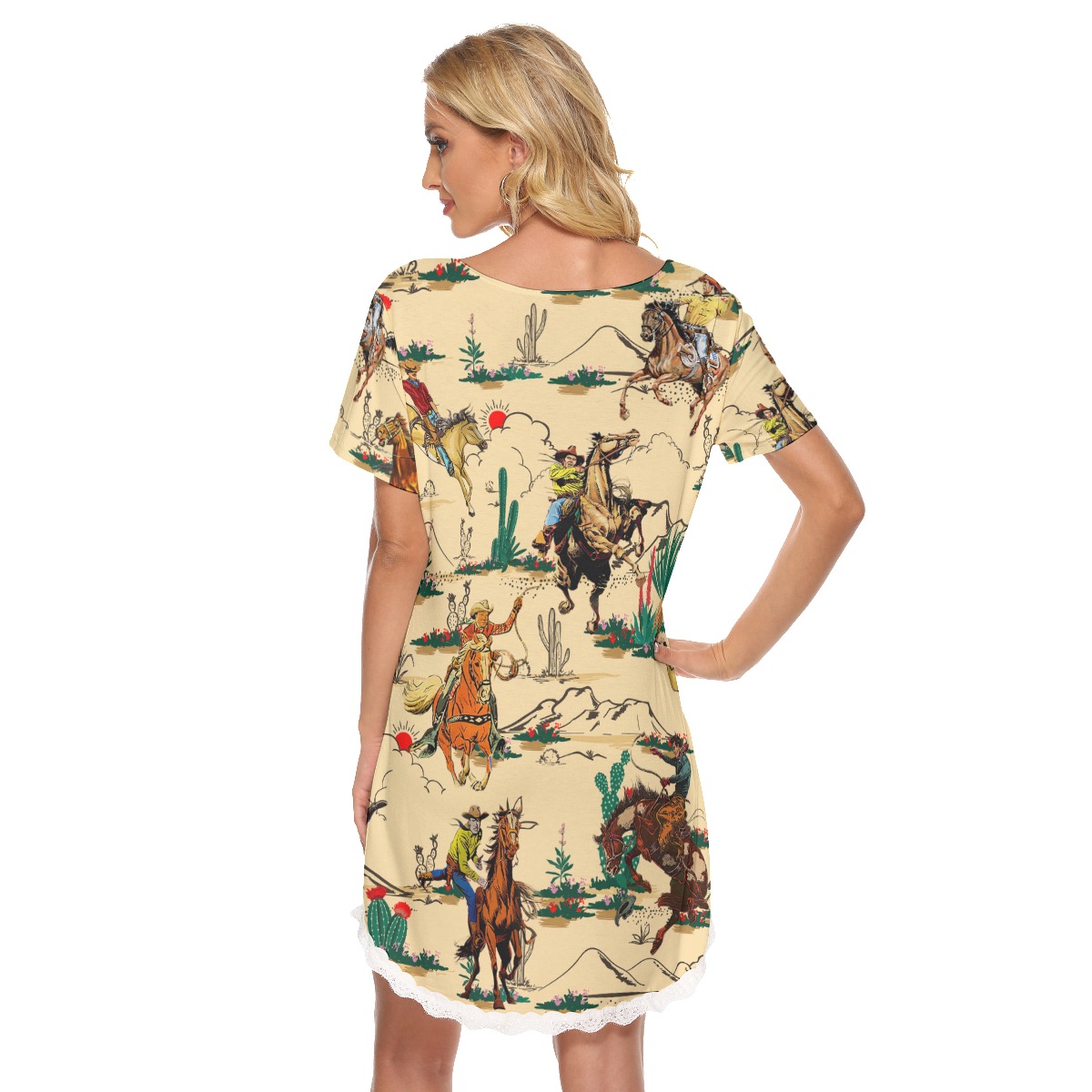 Horse Riding In The Desert Hawaiian Lace Dress