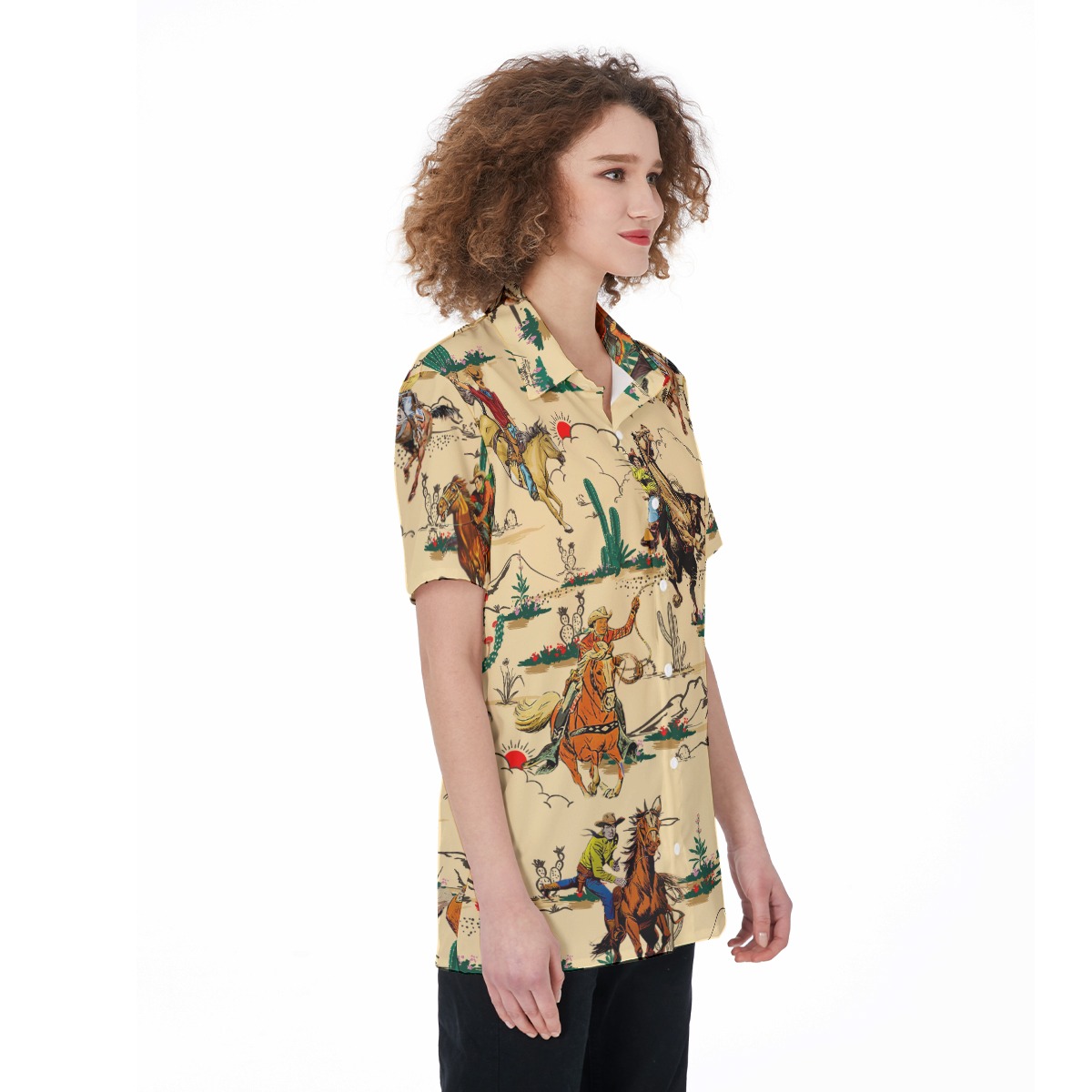 Horse Riding In The Desert Hawaiian Women Shirt
