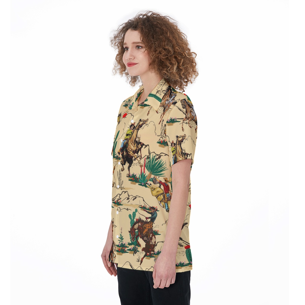 Horse Riding In The Desert Hawaiian Women Shirt