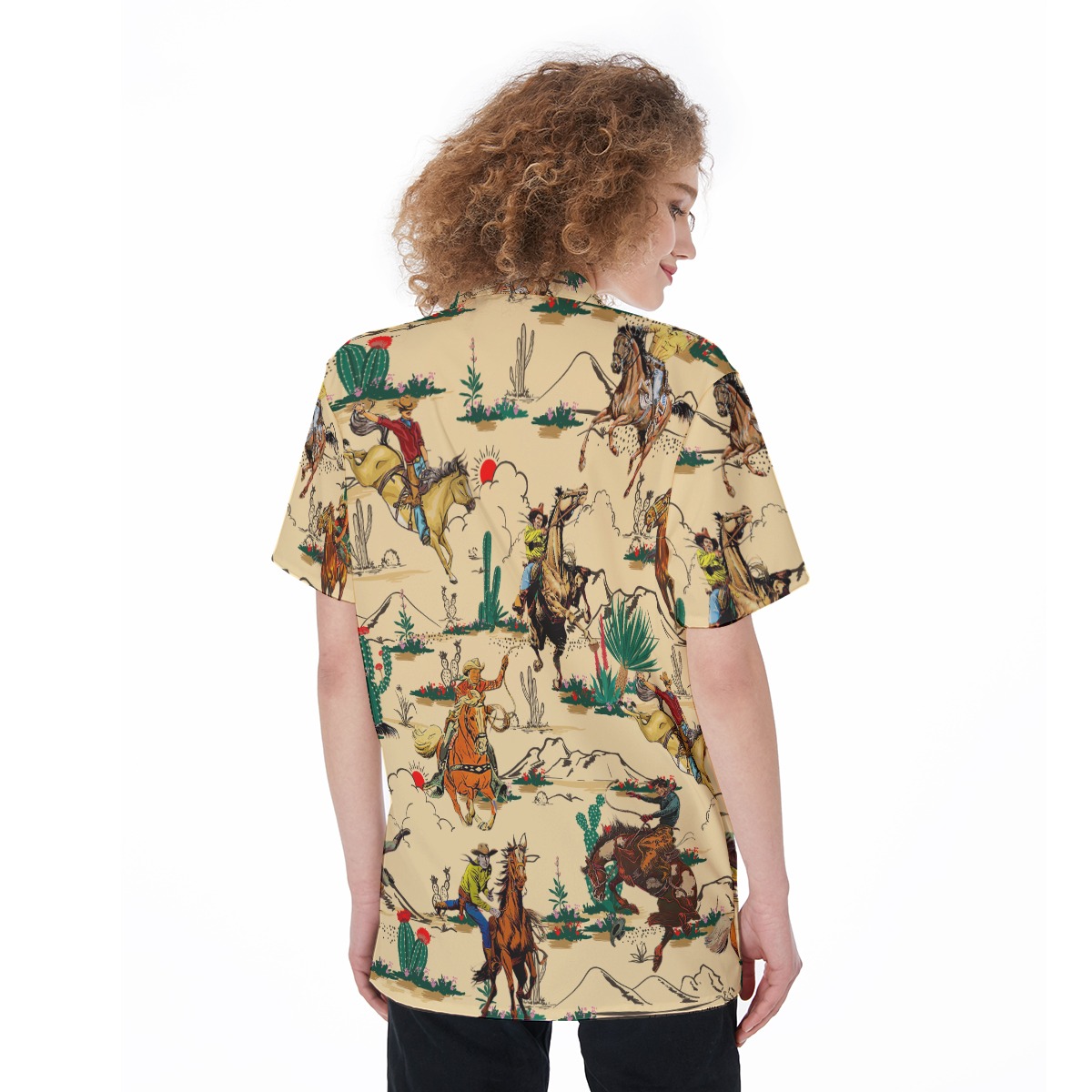 Horse Riding In The Desert Hawaiian Women Shirt