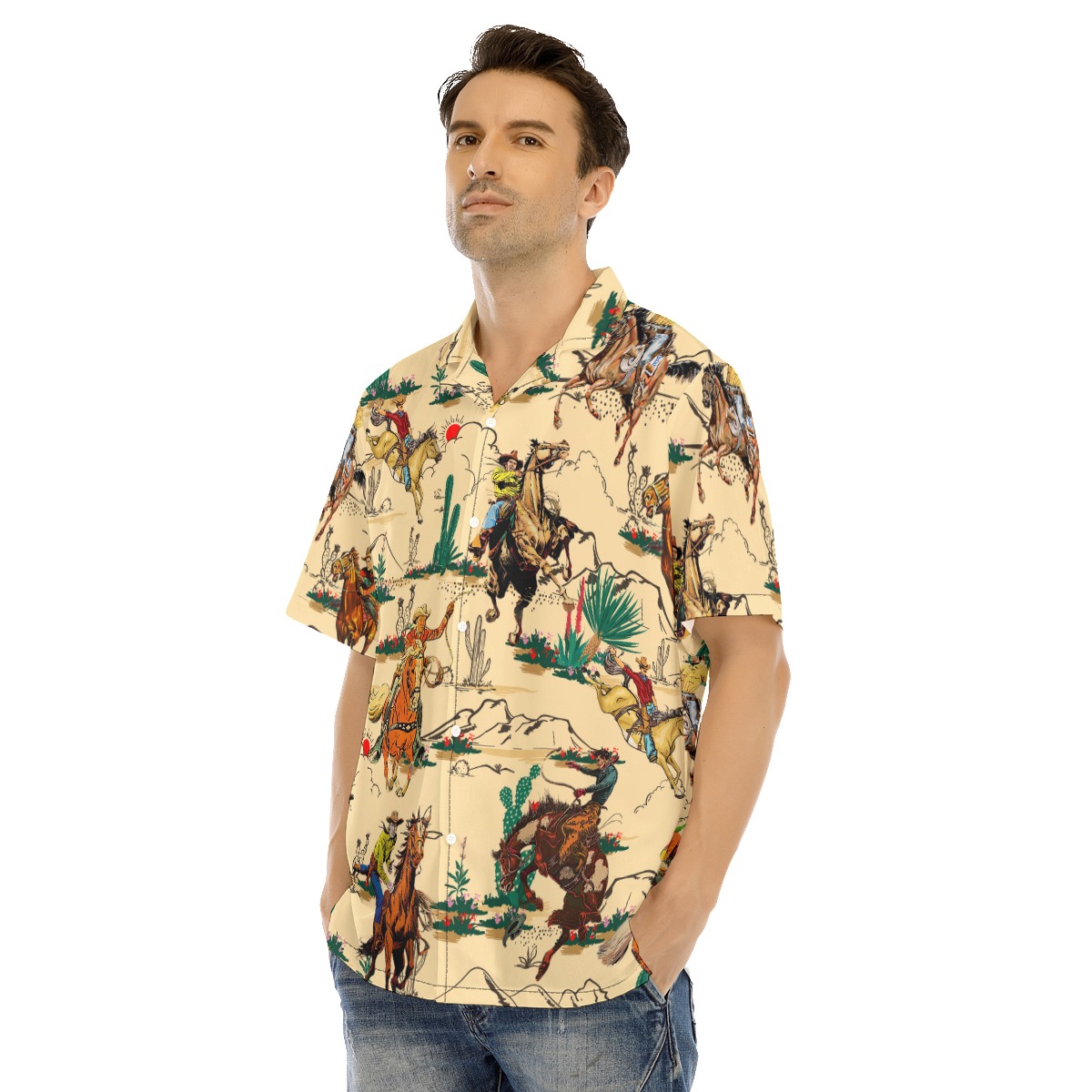 Horse Riding In The Desert Hawaiian Shirt