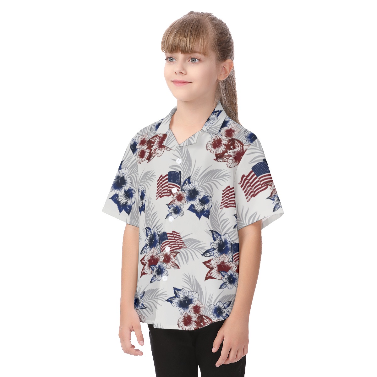American Flag 4th Of July Hawaiian Shirt For Kids