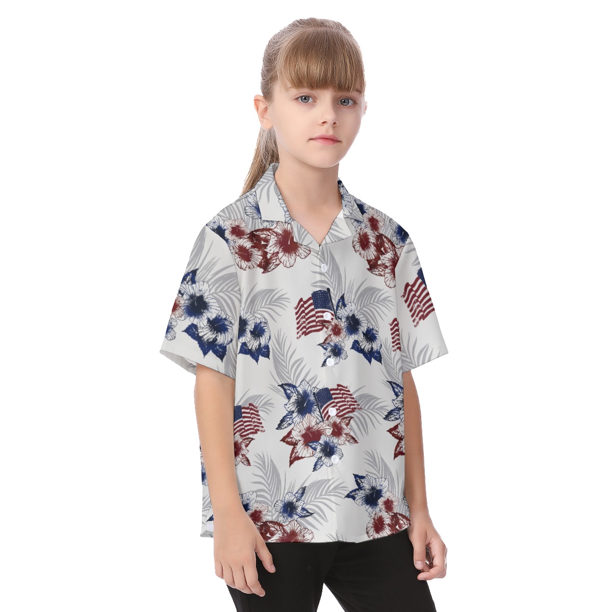American Flag 4th Of July Hawaiian Shirt For Kids