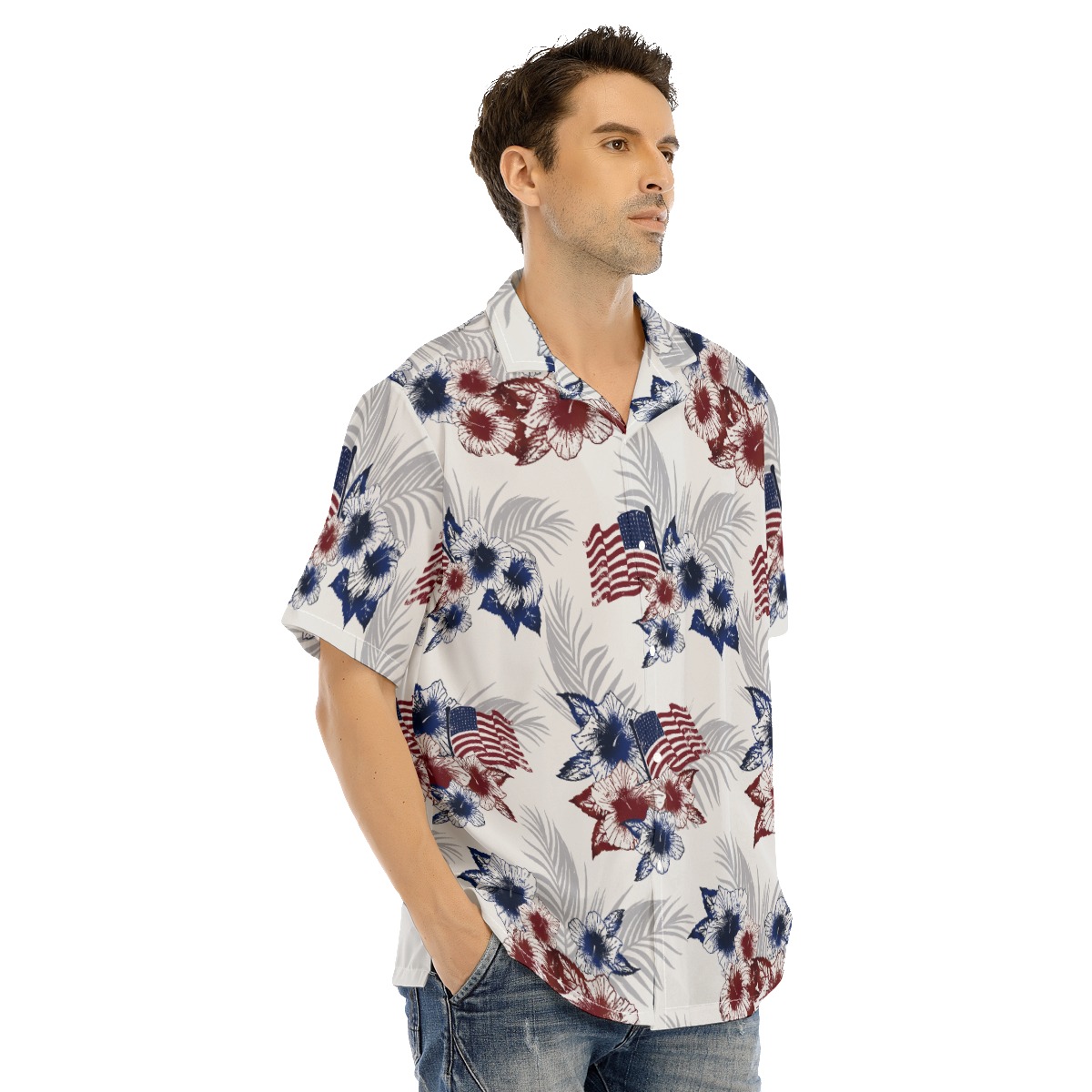 American Flag Tropical Hawaiian Shirt
