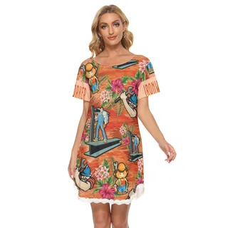 Iron Worker Hawaiian Dress With Lace