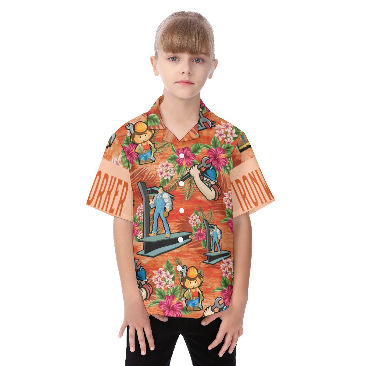 Iron Worker Hawaiian Shirt For Kids - variant image 1
