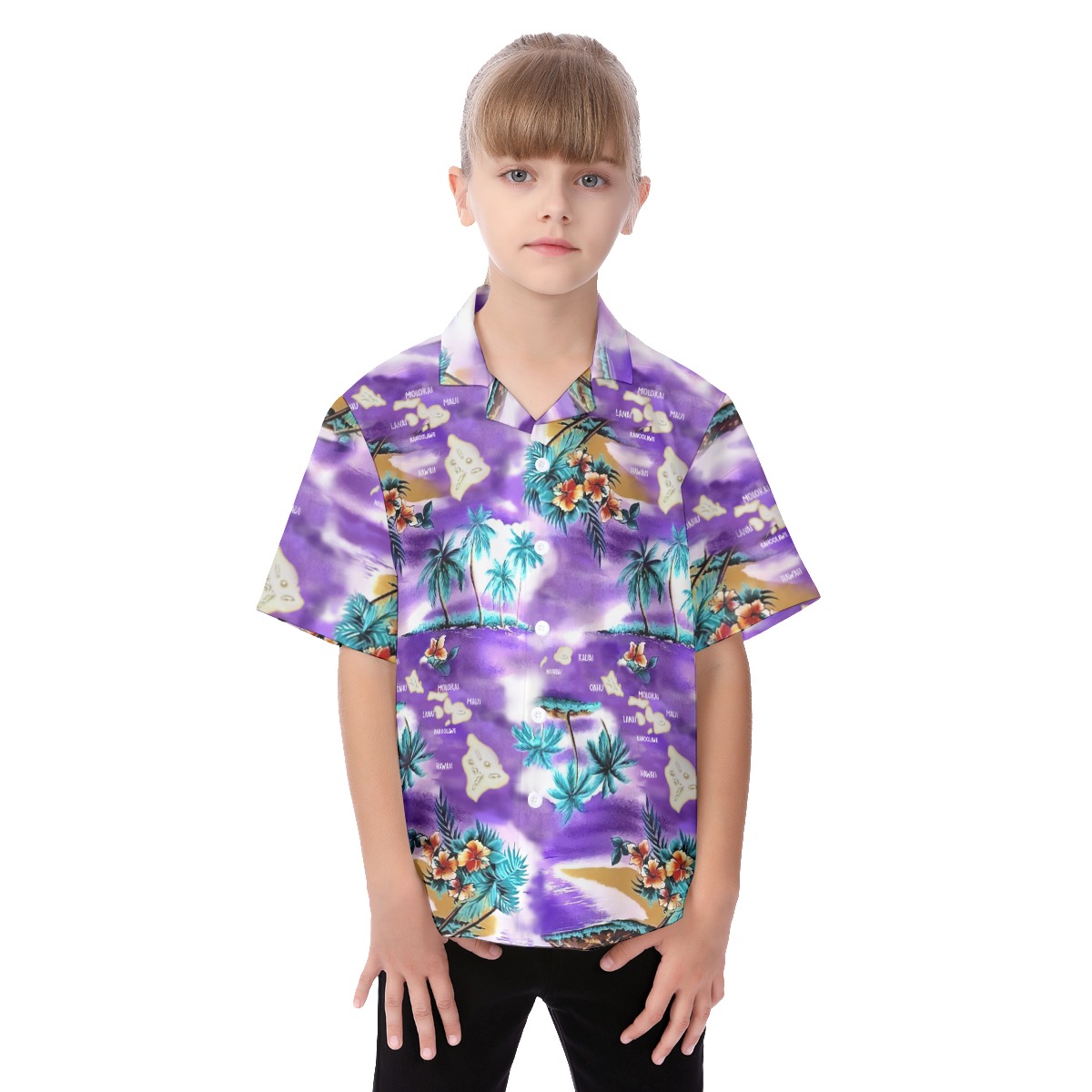 Island Map Hawaiian Shirt For Kids - variant image 1