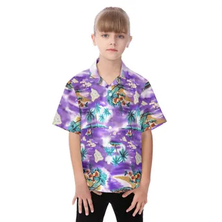 Island Map Hawaiian Shirt For Kids