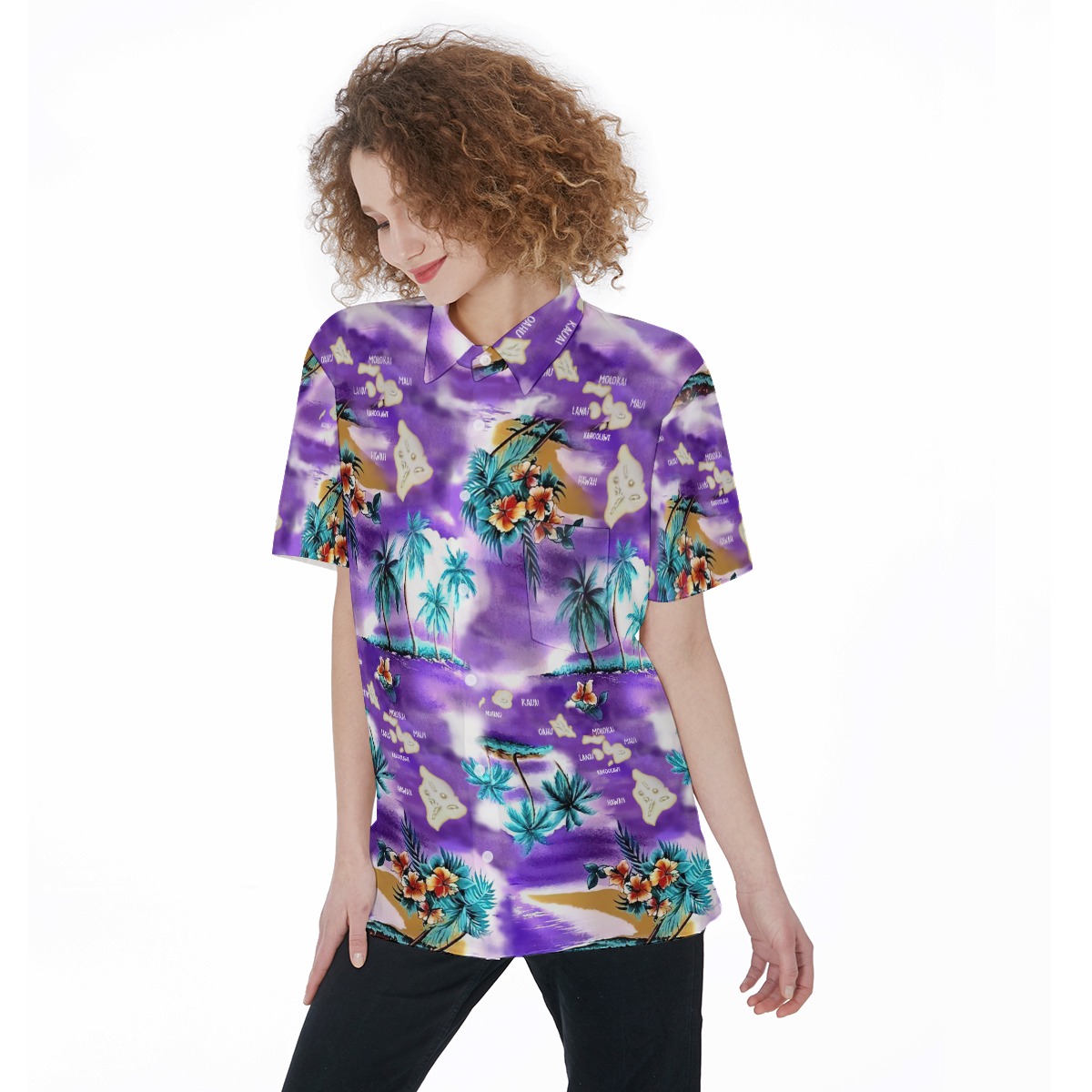 Island Map Hawaiian Women Shirt - variant image 1