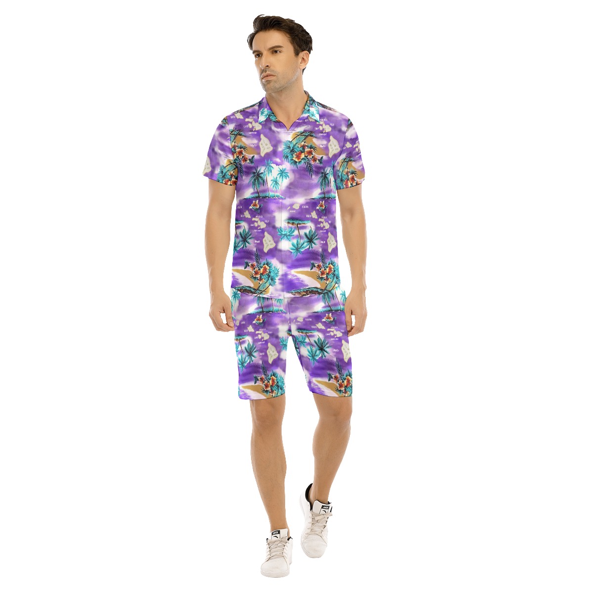 Island Map Hawaiian Shirt And Shorts For Men - variant image 1