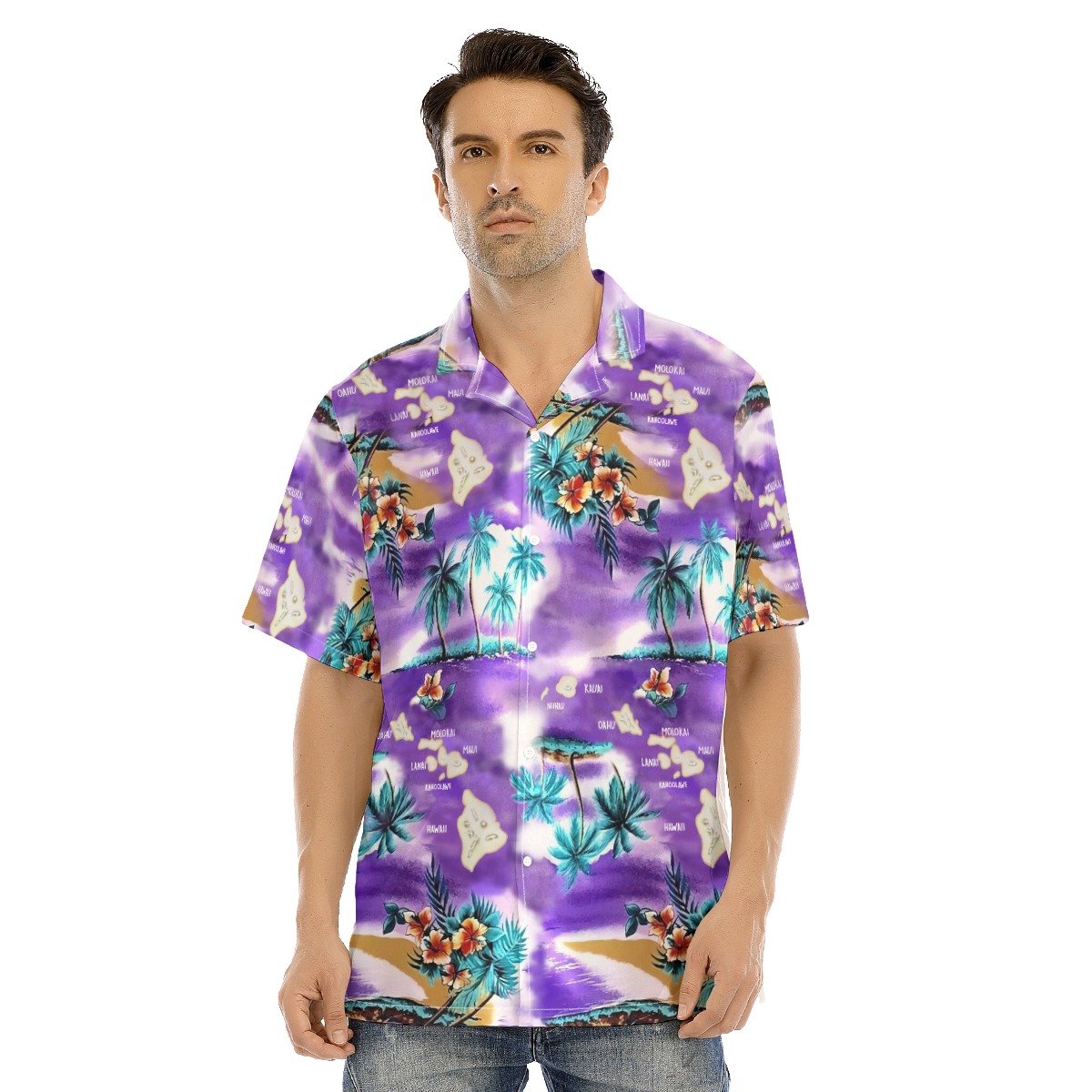 Island Map Hawaiian Men Shirt - variant image 1