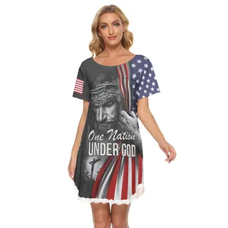 American Under God Women's Lace Dress For Patriot Day