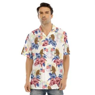 Bigfoot American Flag Hawaiian Shirt